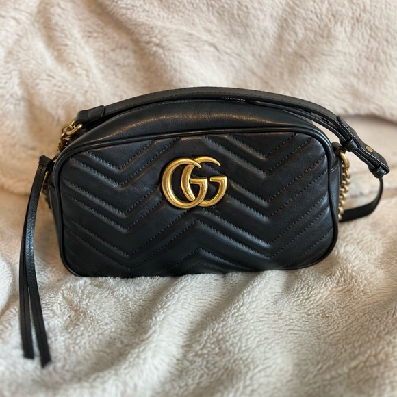 Gucci Handbags - Gucci GG Marmont Matelassé Mini Bag (black leather)